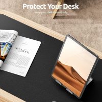 YSAGi Leather Desk Pad Protector, Office Desk Mat, Large Mouse Pad, Non-Slip PU Leather Desk Blotter, Laptop Desk Pad, Waterproof Desk Writing Pad for Office and Home (Black, 23.6" x 13.8") - Image 7