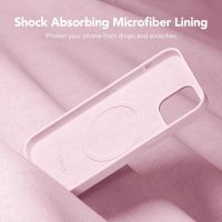 GONEZ Magnetic for iPhone 12 Case / 12 Pro Case, Compatible with MagSafe, [Screen Protector + Camera Lens Protector], Silicone Shockproof Anti-Scratch Protective Phone Case 6.1 inch, Chalk Pink - Image 7