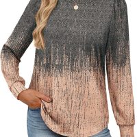 Alaroo Womens Long Sleeve Shirts 2025 Fall Tunic Tops Crewneck Blouses Print - Image 3