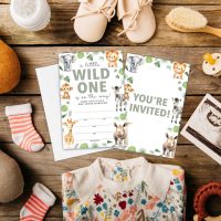 Safari Animals Baby Shower Invitations - A Little Wild One Is On The Way - 15 Invites With Envelopes For Gender Reveal, Gender Neutral Invitations - A66 - Image 4