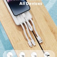Charmast Portable Charger with Built in Cables, Power Bank with Cords Wires, Slim 10000mAh Travel Battery Pack 6 Outputs 3 Inputs 3A Fast Charging for Samsung Google Pixel LG Moto iPhone iPad - Image 2
