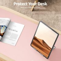 YSAGi Leather Desk Protector, Office Mat, Large Mouse Mat, Non-Slip PU Leather Blotter, Laptop Pad, Waterproof Writing Pad for Office and Home (Light Pink, 23.6" x 13.8") - Image 7