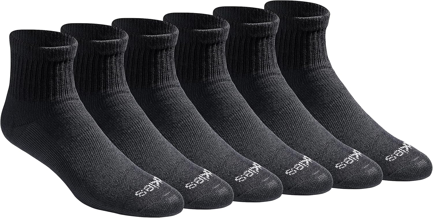 Dickies Men’s Dri-tech Moisture Control Quarter Socks, Available in M-XXL (6, 12, 18 Pairs)