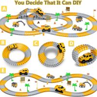 Kids Toys 253 PCS Construction Race Tracks Toy for 3 4 5 6 7 8 Year Old Boys Girls, 5 PCS Construction Truck Car and Flexible Track Play Set Create A Engineering Road Games Toddler Toys Birthday Gifts - Image 4