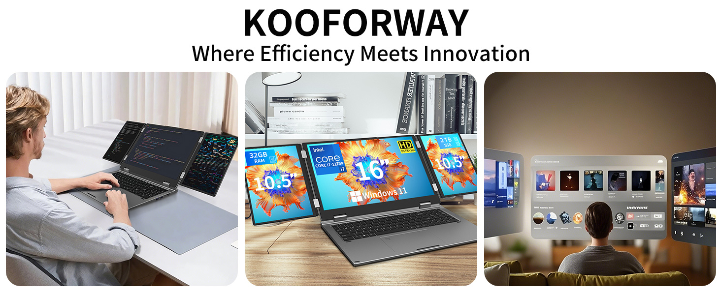 Triple screen laptop