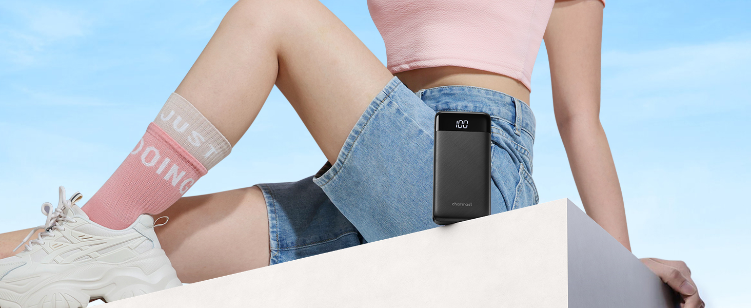 portable charger with built in cables