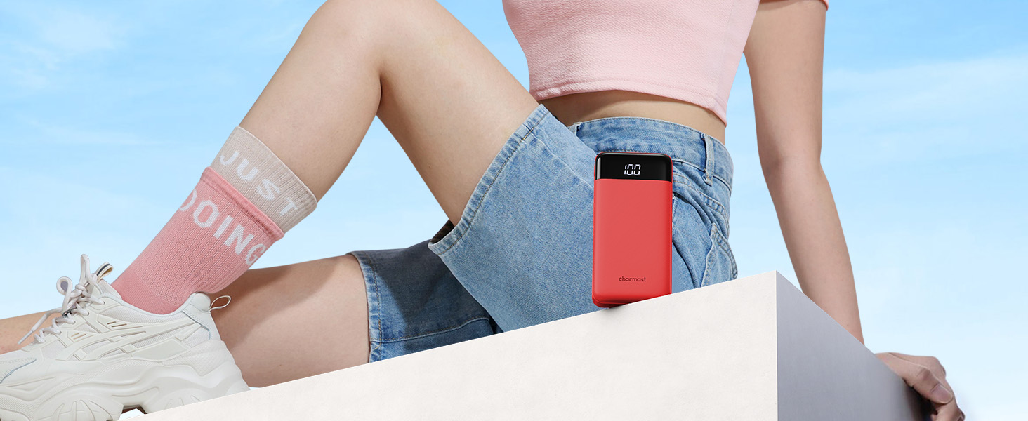 portable charger with built in cables