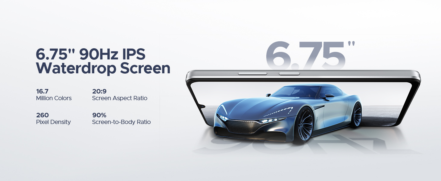 DOOGEE Note58 Android 16 Phone Unlocked Phone 32GB+128GB, 6.75HD+ 90Hz  6250mAh Battery smartphone