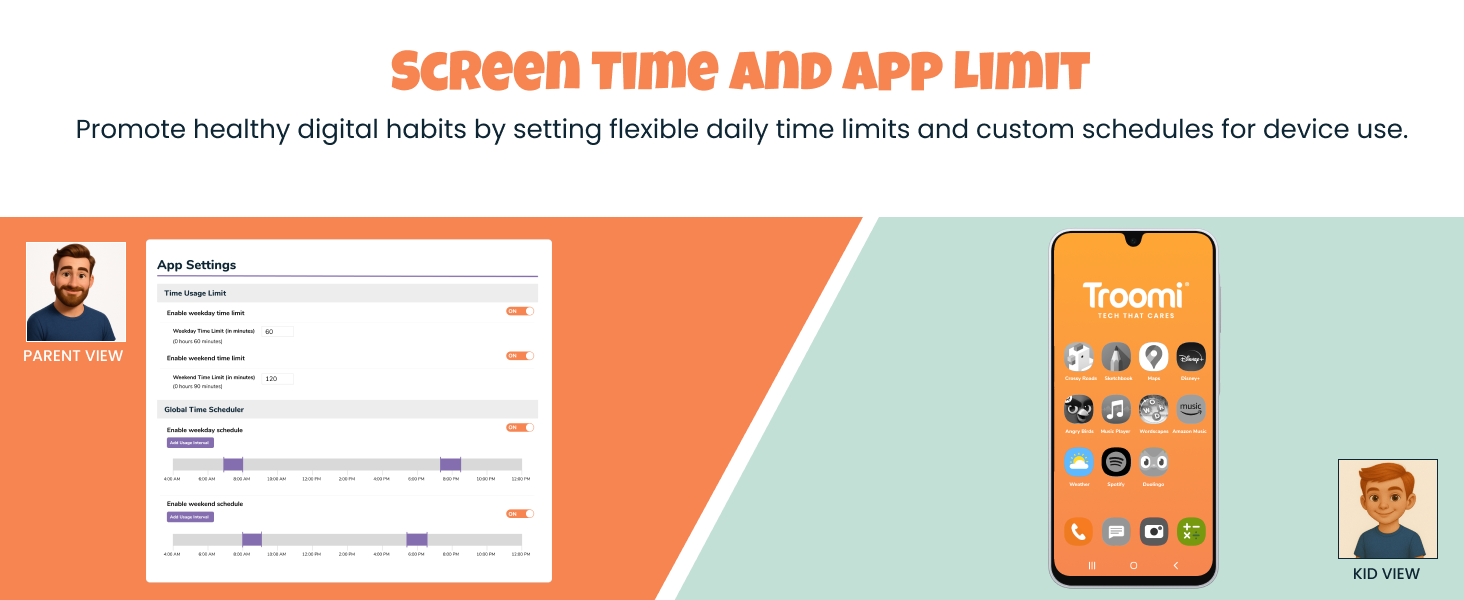 Screen time and app limit