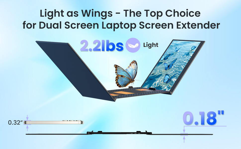 Light as Wings - The Top Choice for Dual Screen Laptop Screen Extender