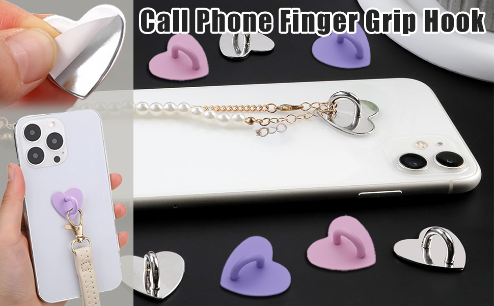 diy phone charm kit,Heart phone charm holder,Heart Ring Phone Holder,Metal Phone Finger Grip Hook