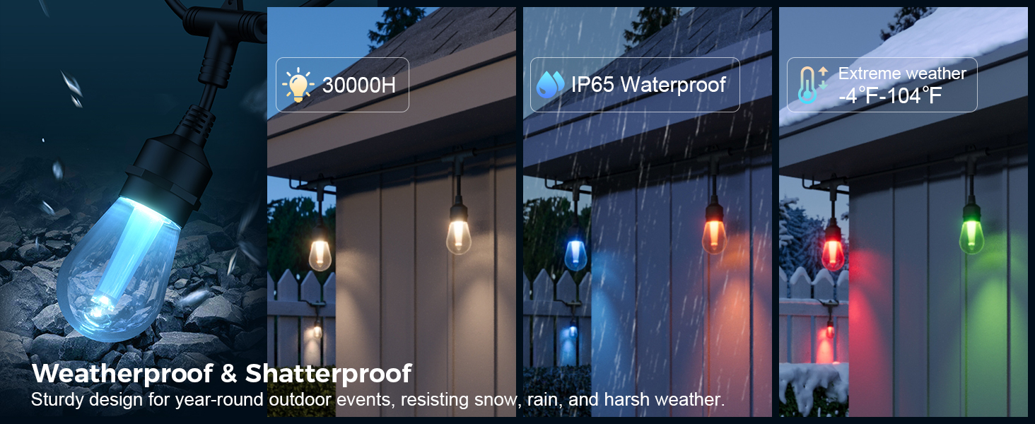 waterproof outdoor string lights