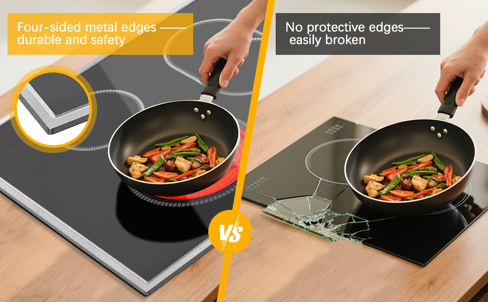 36 Inch Electric Cooktop, 5 Bunner Electric Stove Top With Touch Control, 8400W Bulit-in Stove