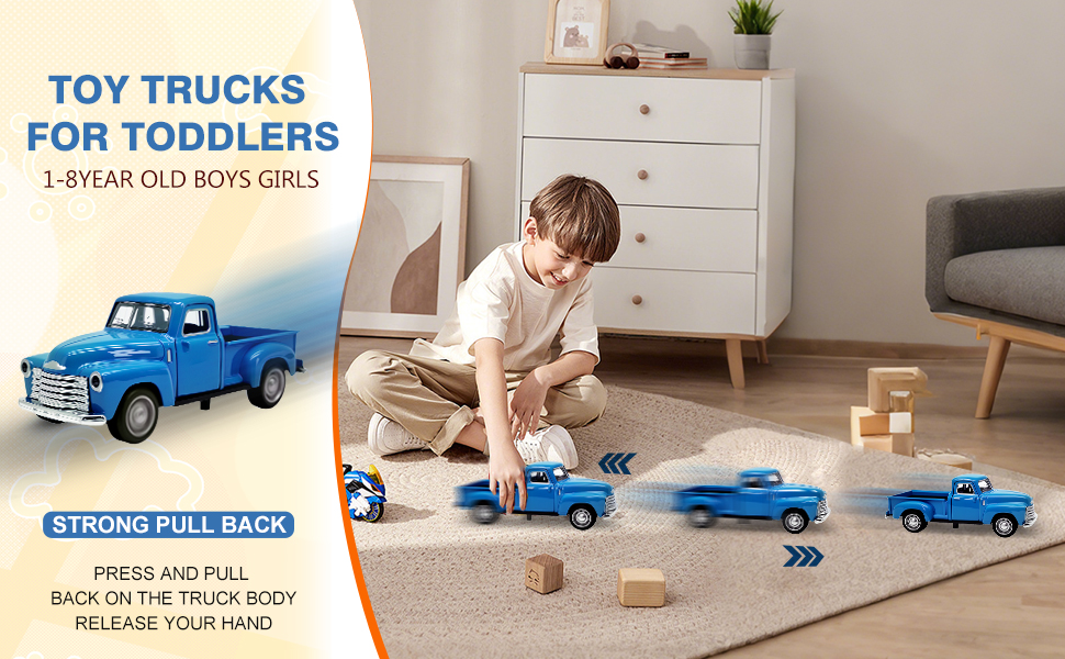 little blue truck,toy truck,toy trucks for toddlers 1-3,2-4,3-5,4-7,toy car, blue truck book