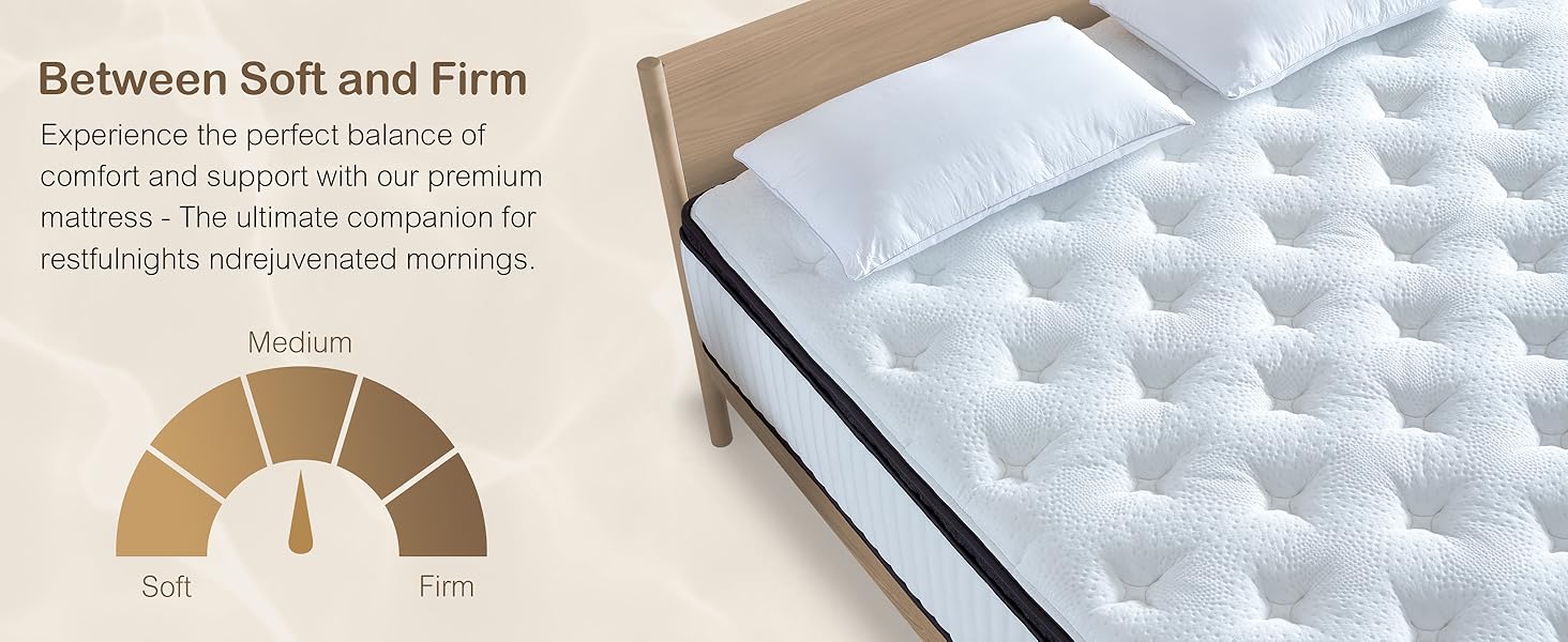 Lechepus Queen Mattress, 14Inch Plush Soft Memory Foam Hybrid Mattress