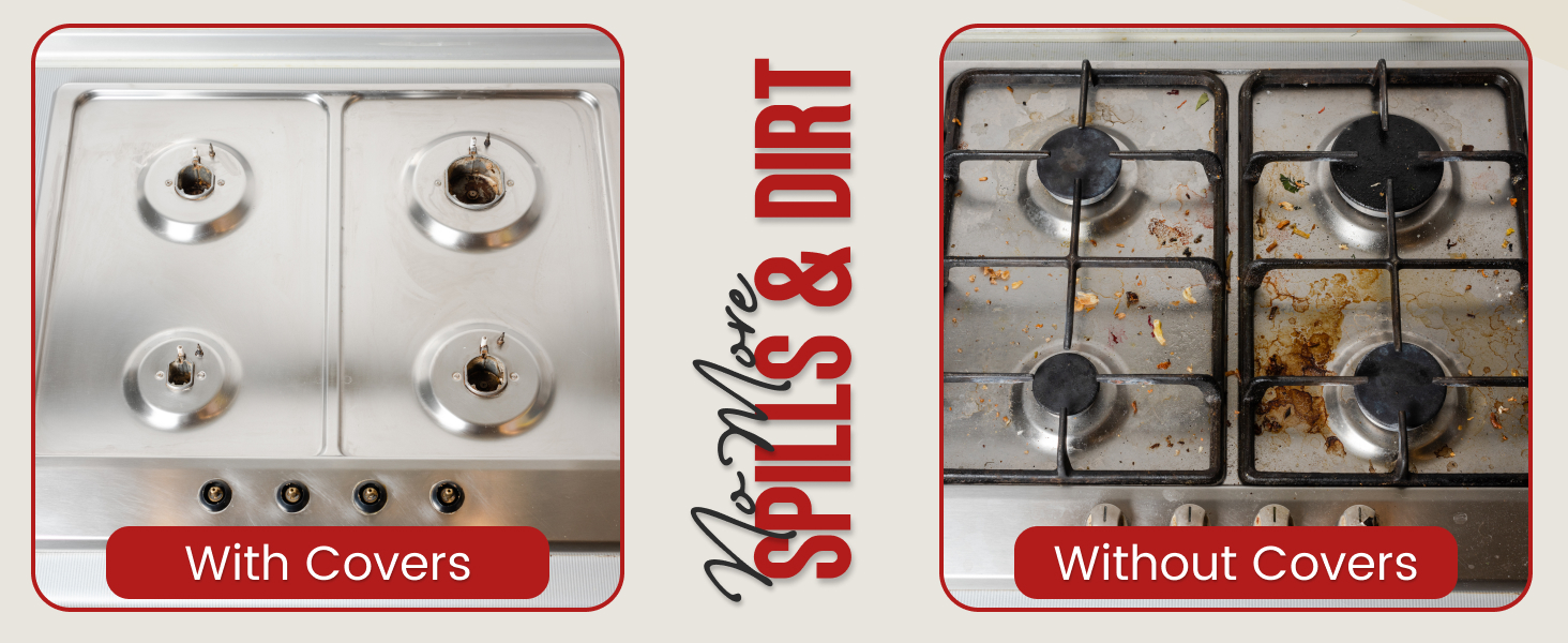 Stove top covers for gas burners