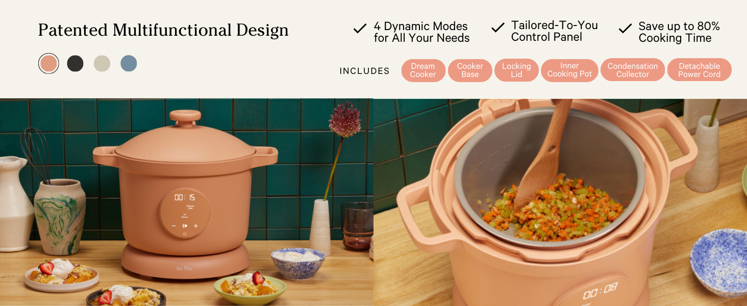 Pressure cooker slow cook lid touch presets electric rice steamer sauce warm cookware meats poultry 