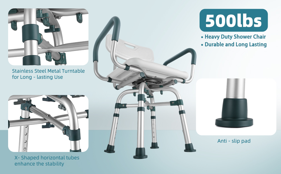 Swive Shower Chair with Arms and Back