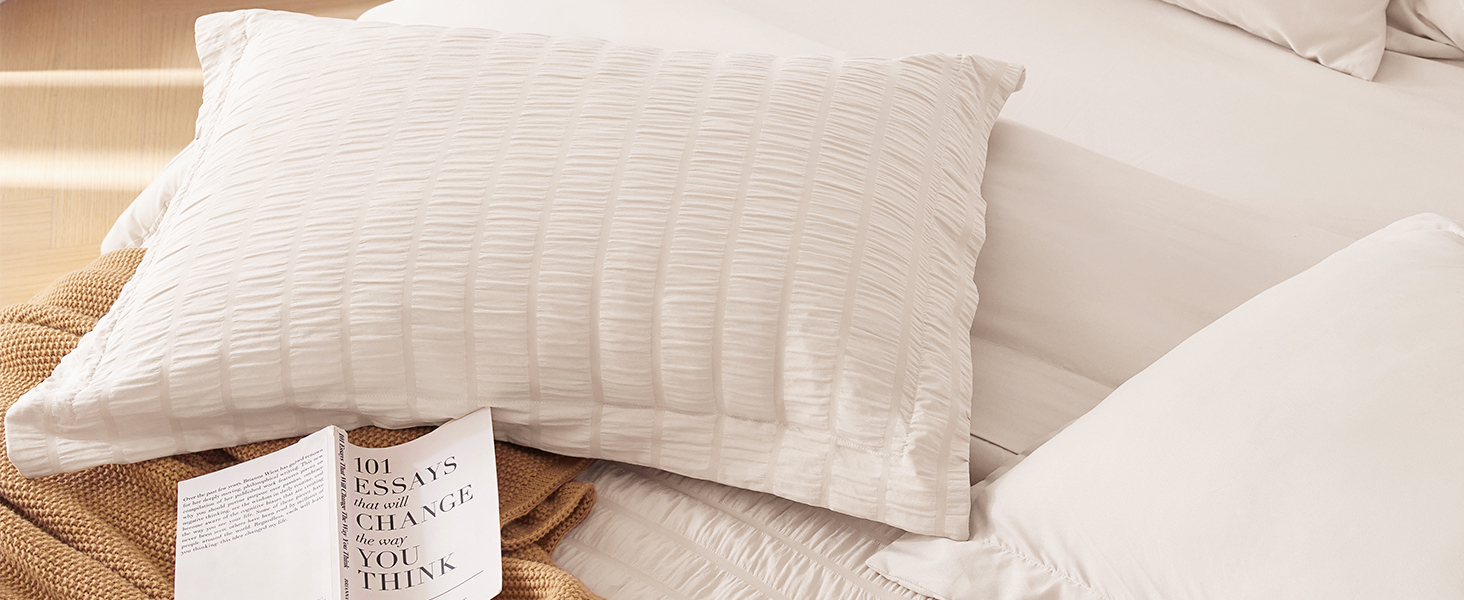 comforter set luxury soft seersucker texture breathable elegant bed in a bag lightweight cozy