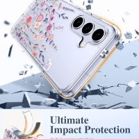 GVIEWIN for Samsung Galaxy S25 Case, [Screen & Camera Lens Protector] [Non Yellowing] Floral Clear Slim Shockproof Military-Grade Protection Phone Cover, Flower Design for Women, Floratopia/Colorful - Image 4