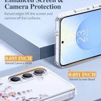 GVIEWIN for Samsung Galaxy S25 Case, [Screen & Camera Lens Protector] [Non Yellowing] Floral Clear Slim Shockproof Military-Grade Protection Phone Cover, Flower Design for Women, Floratopia/Colorful - Image 5