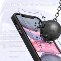 for iPhone 12 Case, iPhone 12 Pro Case, with 1 Screen Protector, Matte Magnetic Slim Phone Cover, Support for Magsafe, Shockproof Protection Translucent Frosted Back,Black - Image 5