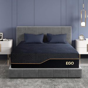 EGOHOME 14 Inch Queen Memory Foam Mattress for Back Pain, Cooling Copper Gel Bed in a Box, Foam Made in USA, CertiPUR-US Certified, Therapeutic Medium Firm, 60x80x14 Black
