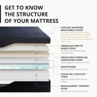 EGOHOME 14 Inch California King Memory Foam Mattress for Back Pain, Cooling Copper Gel Bed in a Box, Foam Made in USA, CertiPUR-US Certified, Therapeutic Medium Firm, 72x84x14 Black - Image 2