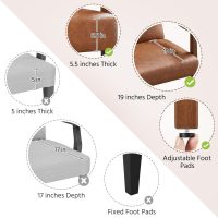 Yaheetech PU Leather Accent Chair, Mid-Century Modern Armchair with Solid Wood Legs, Reading Leisure Chair with High Back for Living Room Bedroom Waiting Room, Set of 2, Brown - Image 8