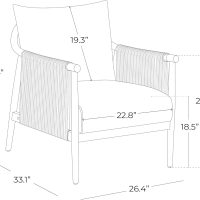 CHITA Braid Armchair, Modern Accent Chair for Living Room, Cream - Image 2