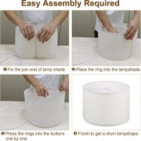 PATIKIL Lamp shades for Table Lamps 11.4" Top x 12.6" Bottom x 9.8" High Drum Lamp shades for Floor Lamps Medium Linen Lampshade Easy Assembly for Lamp Replacement, Bright Brown - Image 4