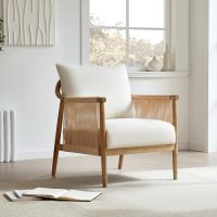 CHITA Braid Armchair Set of 2, Modern Accent Chair for Living Room, Cream - Image 3
