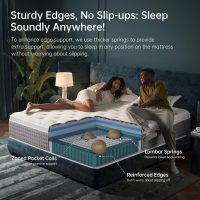 Twin Mattress 10 Inch,Medium Firm Hybrid with Memory Foam& Individually Wrapped Pocket Coils for Support,CertiPUR-US Certified,Fiberglass-Free - Image 6
