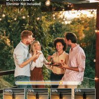 Outdoor String Lights 60 Feet G40 Globe Patio Lights with 32 Edison Shatterproof Bulbs(2 Spare), Waterproof Connectable Hanging Christmas Light for Backyard Porch Balcony Party Xmas Decor - Image 3