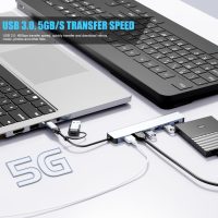 PANPEO Aluminum 7 in 1 USB C & USB Hub with USB 3.0, USB 2.0 Ports for PC/Laptops/MacBook Pro/Air/iMac/iPad and More Devices - Image 2