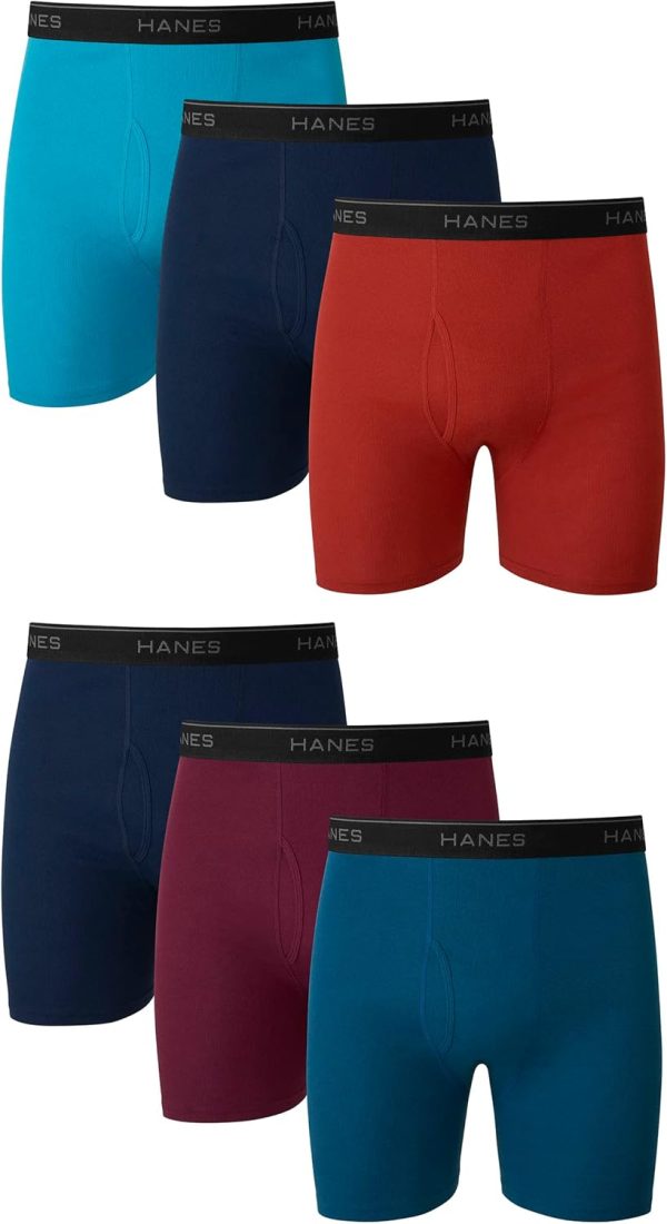 Hanes Men's Underwear Boxer Briefs Pack, Cool & Breathable Cotton Underwear for Men, No-Ride-Up, Moisture Wicking