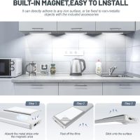 6 Pack Under Cabinet Lighting Wireless, 32 LED Rechargeable Battery Motion Sensor Light Indoor, Stick On Magnetic Closet Lights, Under Counter Lights for Kitchen, Stairs, White 8 in - Image 6