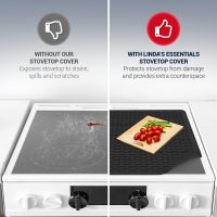 Stove Top Covers for Electric Stove by Linda's Essentials (30 x 21 Inch) - Silicone Mat for Glass Cooktop, Heat-Resistant Cover Protector, Electric Cooktop Mat with Anti-Slip Backing (Black) - Image 8