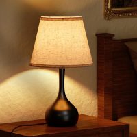 ONEWISH Touch Bedside Lamp Set of 2, Farmhouse 3-Way Dimmable Table Lamps for Nightstand with Fabric Shade, Desk Lamp for Reading, Bedroom, Livingroom, Office - Image 4