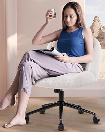 Cross Legged Wide Chair,Comfortable Adjustable Swivel Computer Task Chair