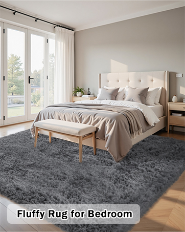 grey fluffy rugs