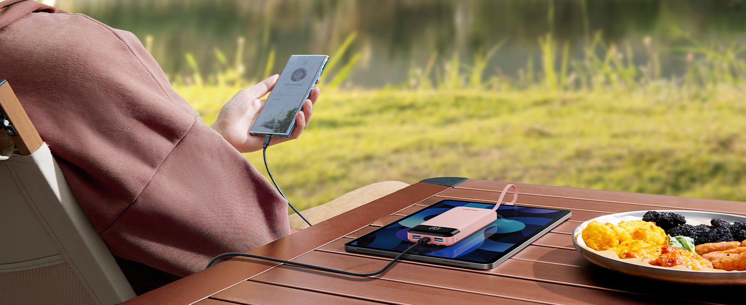 4 in 1 portable charger Dustypink