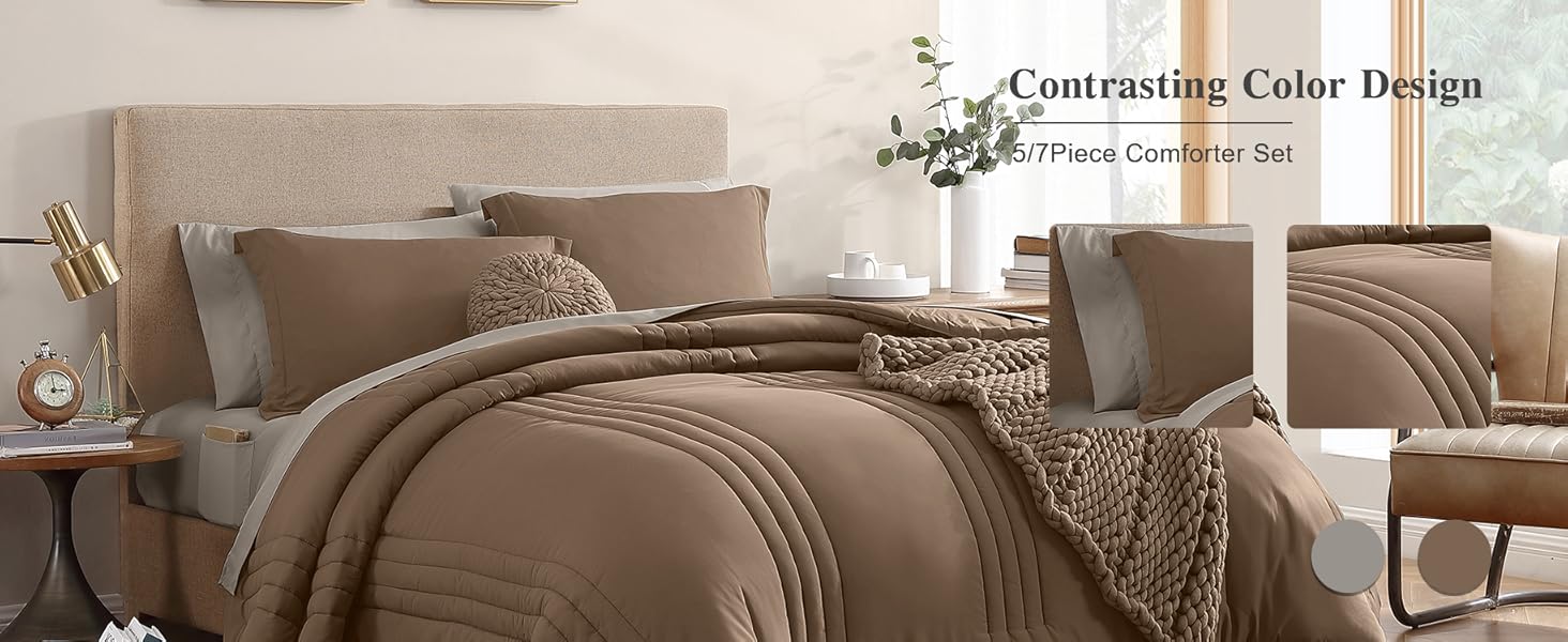 Queen Size Comforter Sets,Queen Bedding Set 7 Pieces