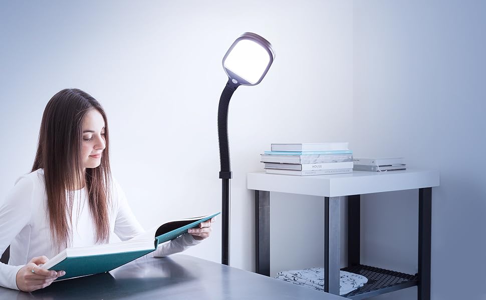 Brightech Litespan LED Bright Reading and Craft Floor Lamp - Modern Standing Pole Light