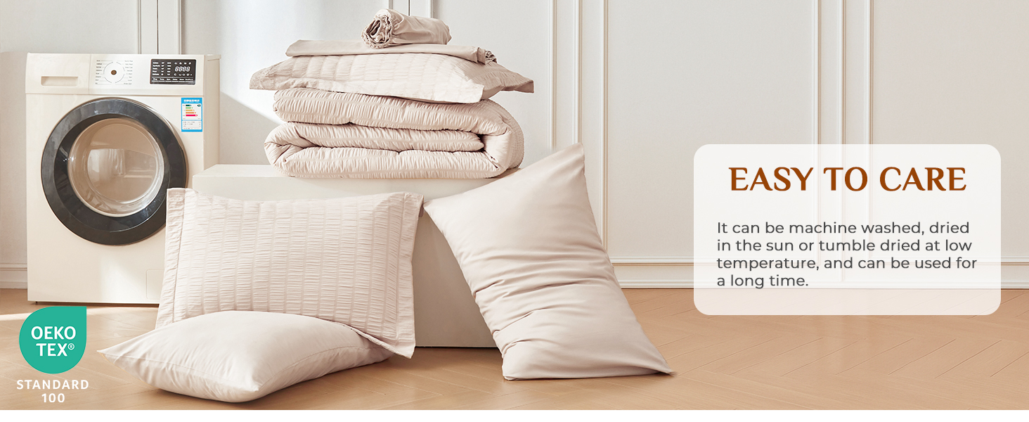 comforter set luxury soft seersucker texture breathable elegant bed in a bag lightweight cozy