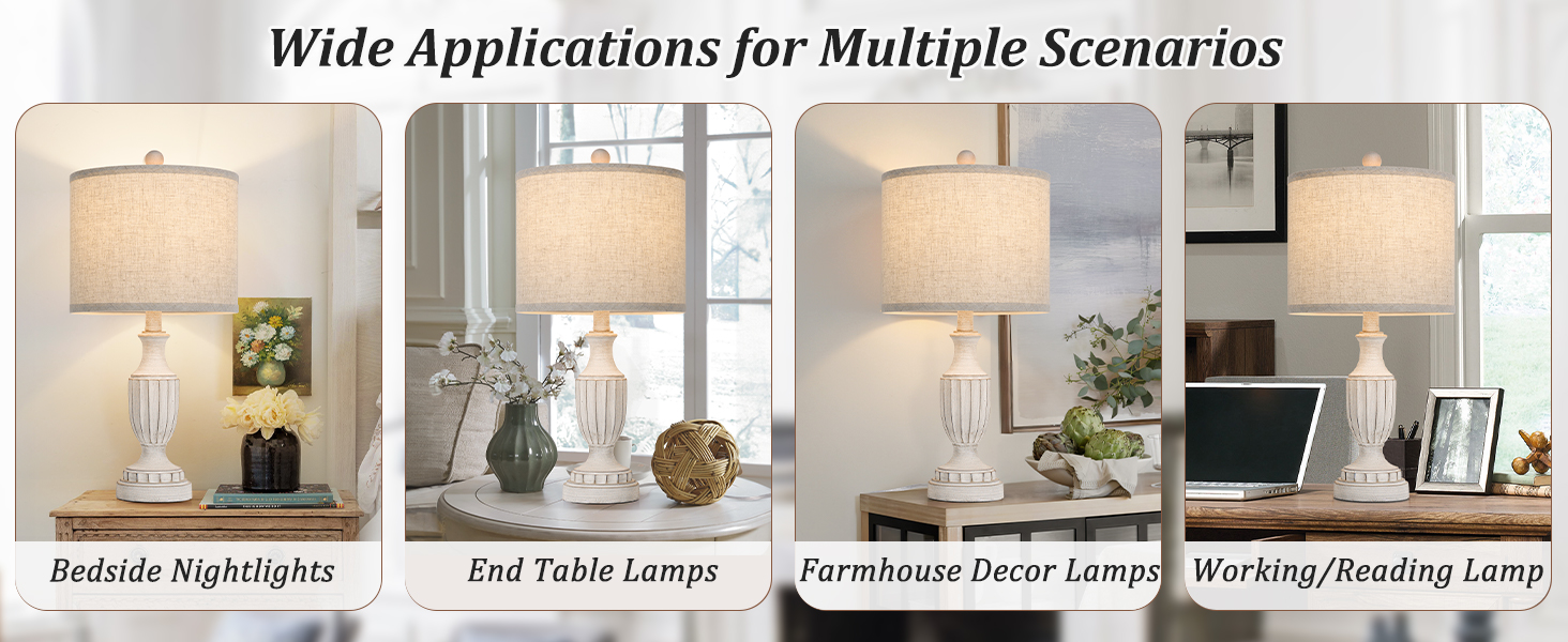 white resin table lamps set of 2 