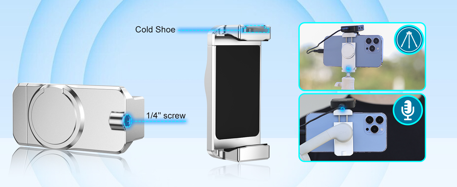 with 1/4" Hole for Tripod and Cold Shoe for Microphone