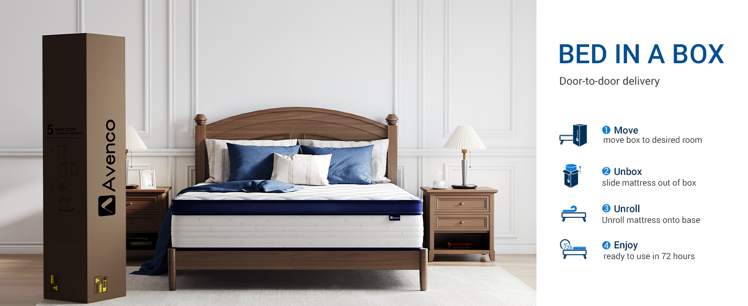queen size mattress avenco mattresses hybrid colchones in a box soft medium firm plush pillow top 