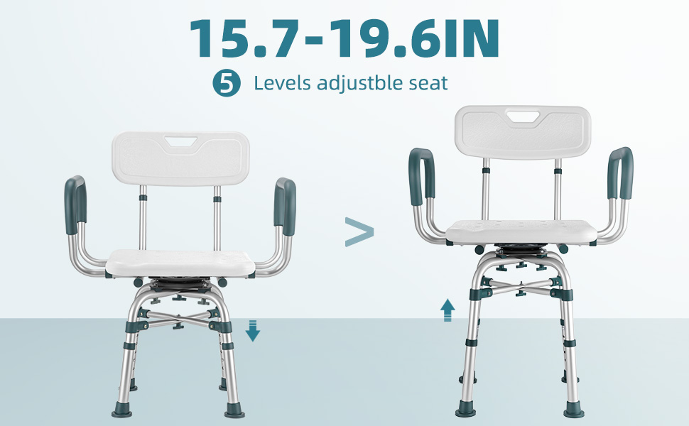 Swive Shower Chair with Arms and Back