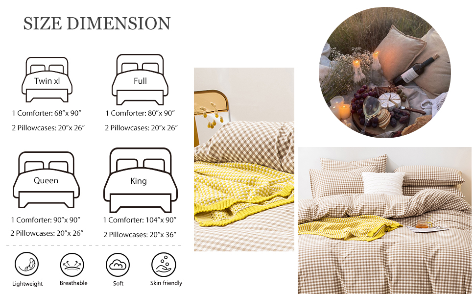 plaid pattern comforter set